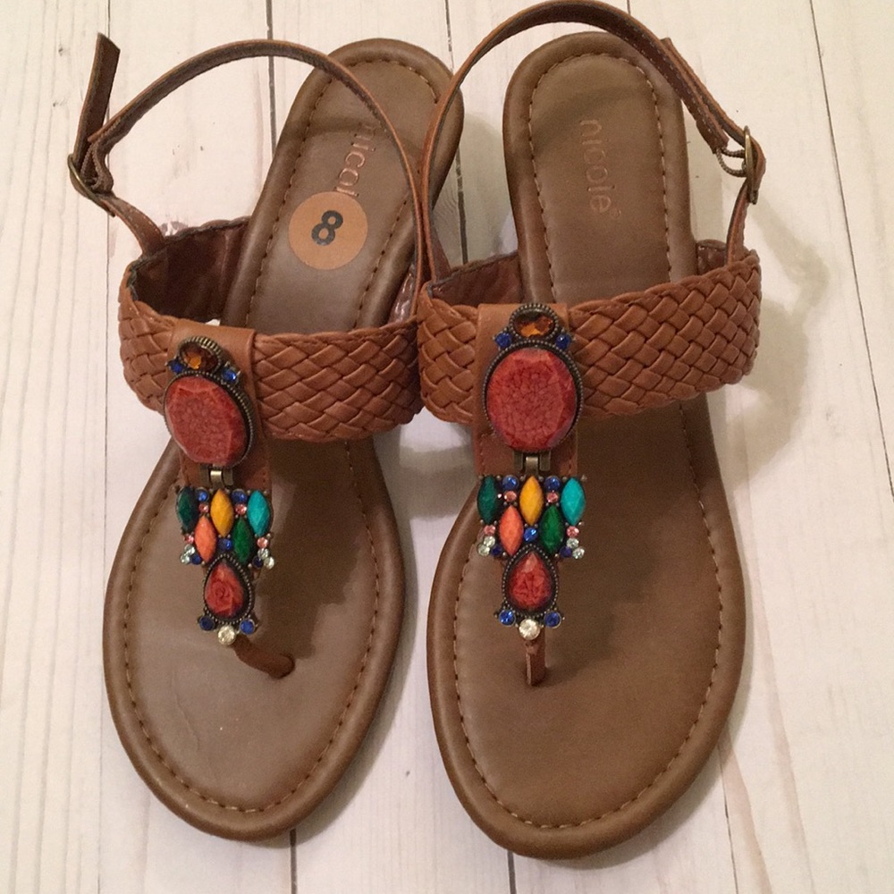 Nicole jeweled Sandals Size 8
